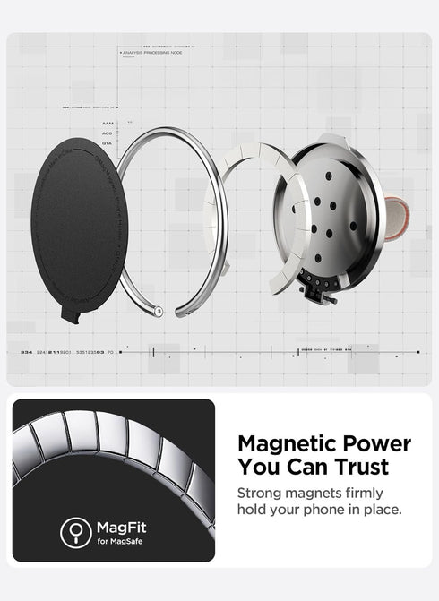 Spigen O-Mag Ring (MagFit) Magnetic Ring Holder with Kickstand and Strap