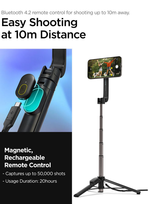 Spigen MagSafe 24" Extendable Selfie Stick Tripod Stand with Bluetooth Remote