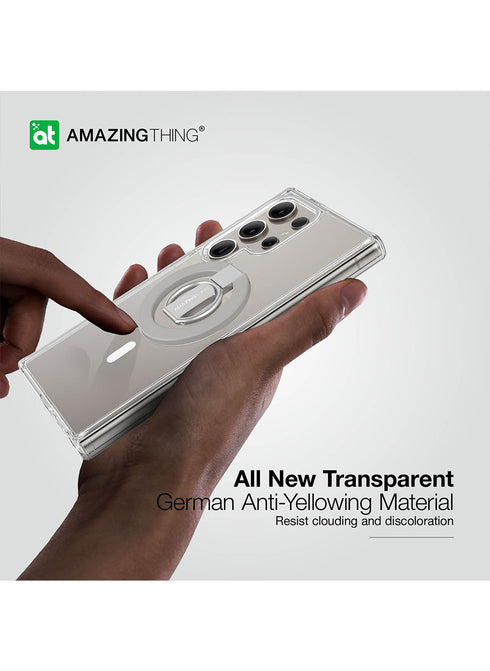 Amazing Thing Galaxy S24 ULTRA Case with Ring Holder Stand Minimal Mag Grip