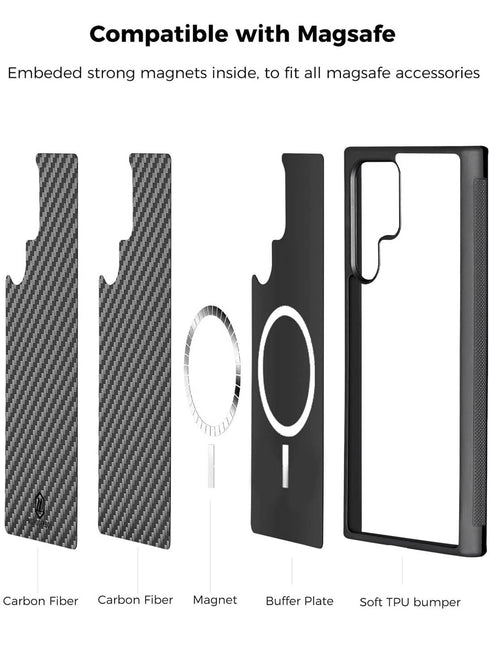 MONOCARBON Samsung Galaxy S23 ULTRA Case Real Carbon Fiber (MagSafe)