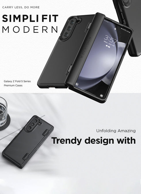 VRS Design Samsung Galaxy Z Fold 5 Case Simpli Fit with FRONT Screen Protector