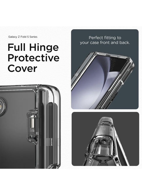 VRS Design Samsung Galaxy Z Fold 5 Case Terra Guard Modern GO Clear with S-Pen Holder and Front Screen Protector