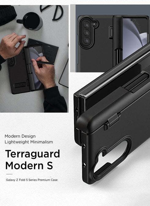 VRS Design Samsung Galaxy Z Fold 5 Case Terra Guard MODERN with S-Pen Holder and Front Screen Protector