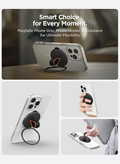 Spigen O-Mag Ring (MagFit) Magnetic Ring Holder with Kickstand and Strap