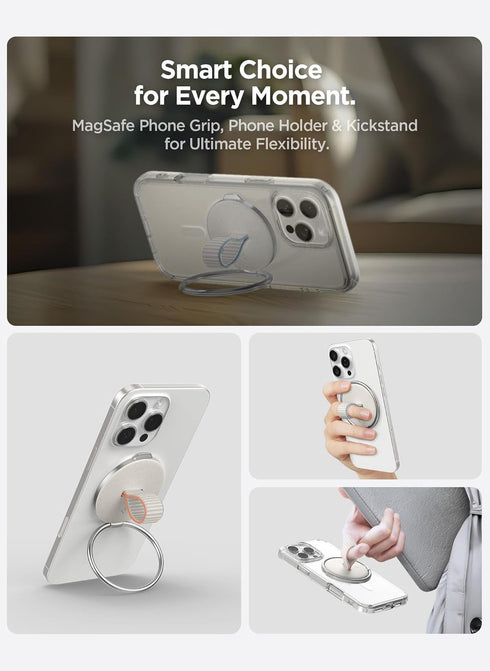 Spigen O-Mag Ring (MagFit) Magnetic Ring Holder with Kickstand and Strap