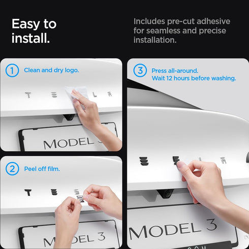 Spigen Tesla Model 3 (2024) Highland Rear Emblem Logo Full Cover