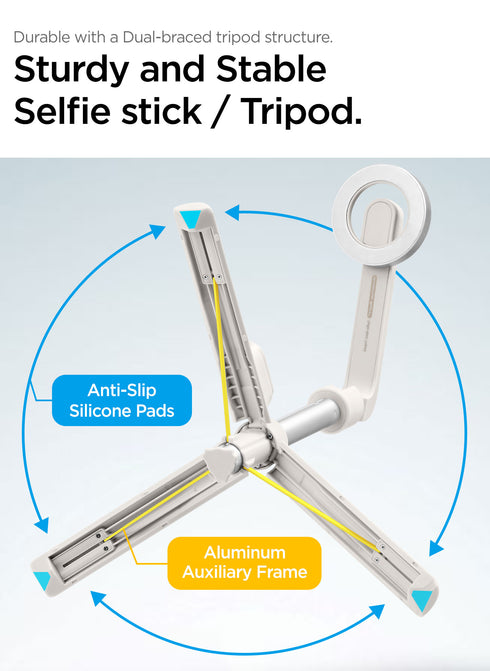 Spigen MagSafe 24" Extendable Selfie Stick Tripod Stand with Bluetooth Remote