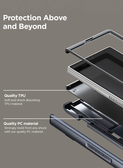 VRS Design Samsung Galaxy Z Fold 7 Case Terra Guard Modern with Hinge Protection