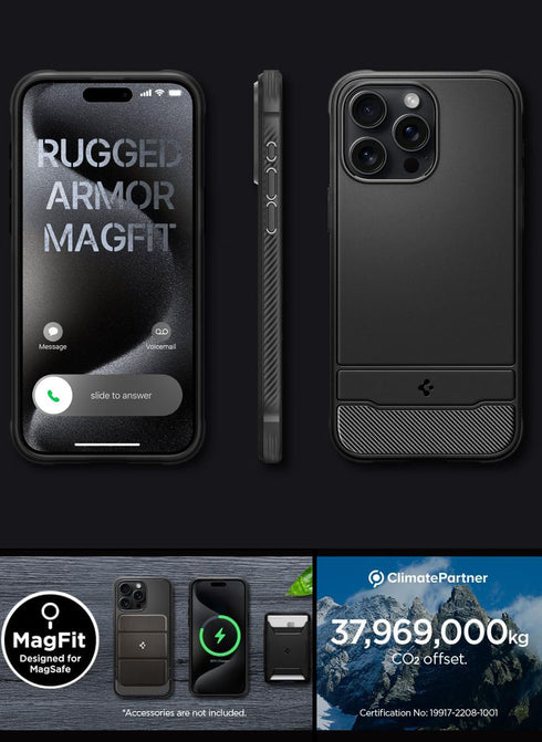 Spigen iPhone 15 Pro MAX Case Rugged Armor MagFit