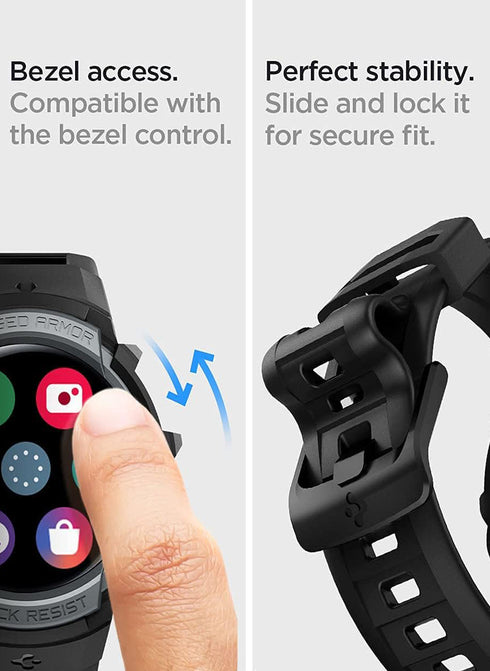 Spigen Samsung Galaxy Watch FE/5/4 (40mm) Band with Case Rugged Armor PRO