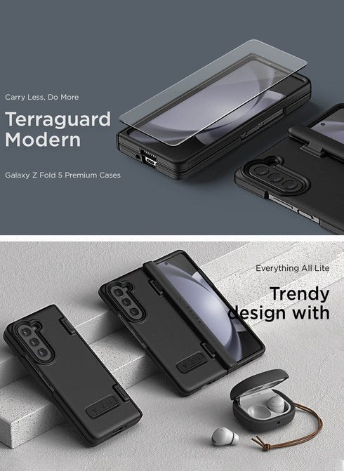 VRS Design Samsung Galaxy Z Fold 5 Case Terra Guard MODERN with Front Screen Protector