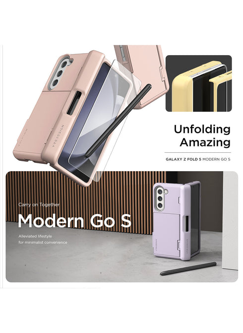 VRS Design Samsung Galaxy Z Fold 5 Case Terra Guard Modern GO with S-Pen Holder and Front Screen Protector