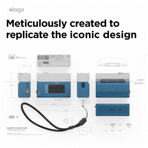 elago AirPods PRO 2 Case Cassette Player Hang