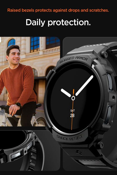 Spigen Samsung Galaxy Watch 8 (44mm) Band with Case Rugged Armor Pro