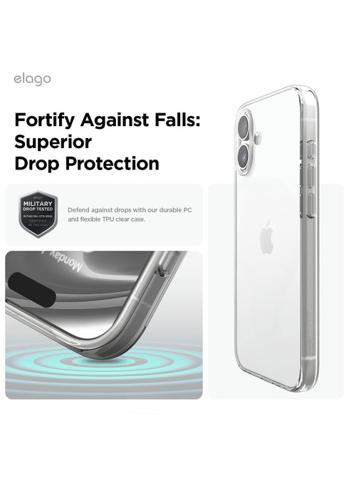 elago iPhone 16 PLUS Case Hybrid Clear