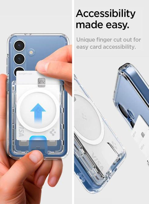 Spigen Samsung Galaxy S25 series Dual-Side Magnetic Wallet 3 Cards Holder Ultra Hybrid (MagFit Plus)