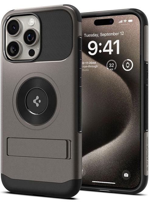 Spigen iPhone 15 Pro case Slim Armor MagFit with Kickstand