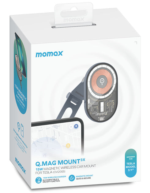 Momax Tesla Model 3 / Y (CM20GS) Q.Mag Mount3x 15W Magnetic Qi Wireless Charging