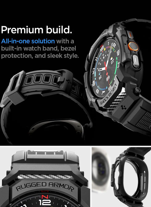 Spigen Samsung Galaxy Watch ULTRA (47mm) Band with Case Rugged Armor PRO