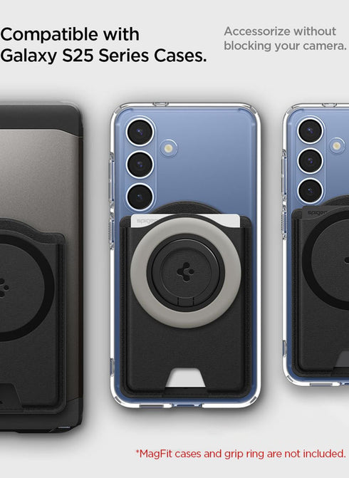 Spigen Samsung Galaxy S26 / S25 series Dual-Side Magnetic Wallet 3 Cards Holder Valentinus (MagFit Plus)