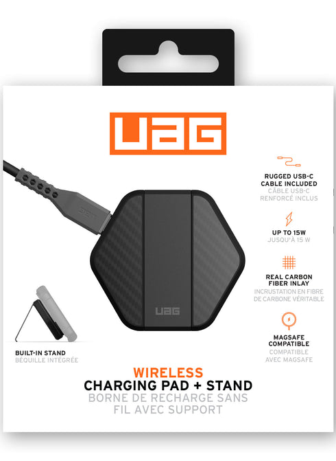 UAG MagSafe Wireless Charging Pad (15W) with Kickstand and USB-C Cable (4ft)