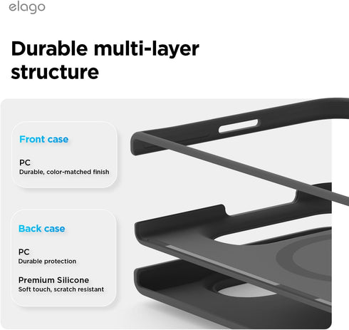 elago iPhone Duo Case Magnetic Silicone (MagSafe Compatible)