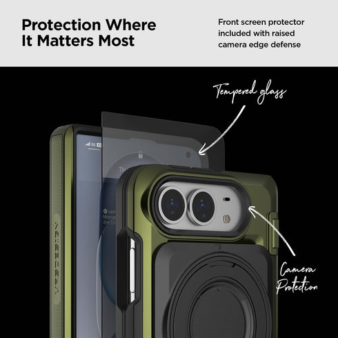 VRS Design iPhone Duo Case Damda Glide Hybrid with Screen Protector (2 Card Wallet Holder and Kickstand)