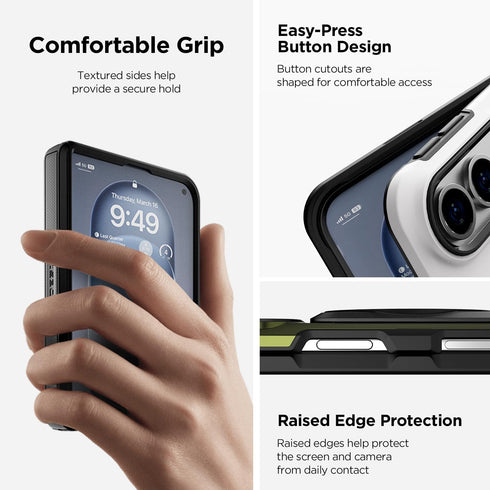 VRS Design iPhone Duo Case Damda Glide Hybrid with Screen Protector (2 Card Wallet Holder and Kickstand)