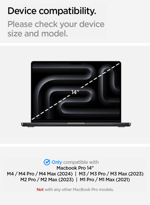 Spigen MacBook Pro 14" (2024/2023-2021) Tempered Glass Screen Protector GLAStR Slim