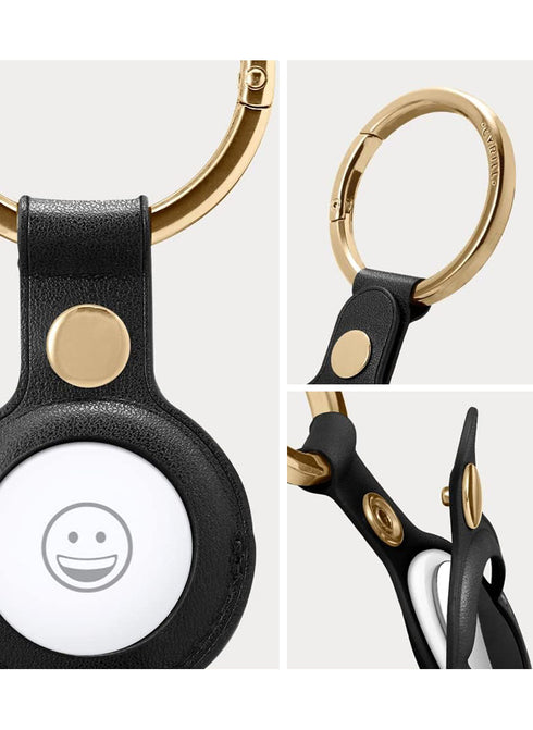 CYRILL AirTag Case Premium PU Leather Ring Holder
