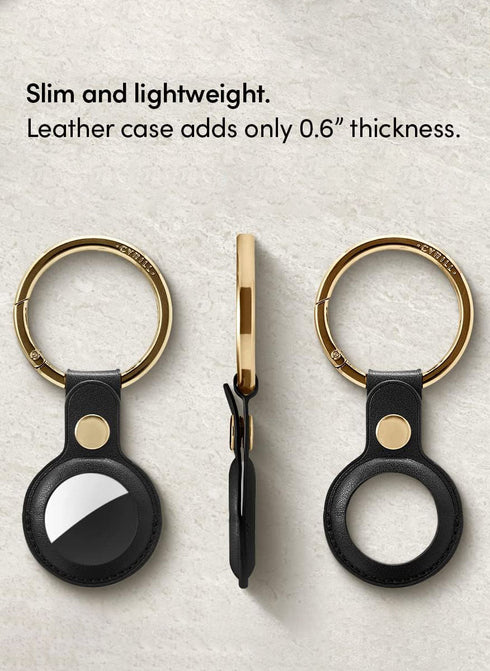 CYRILL AirTag Case Premium PU Leather Ring Holder