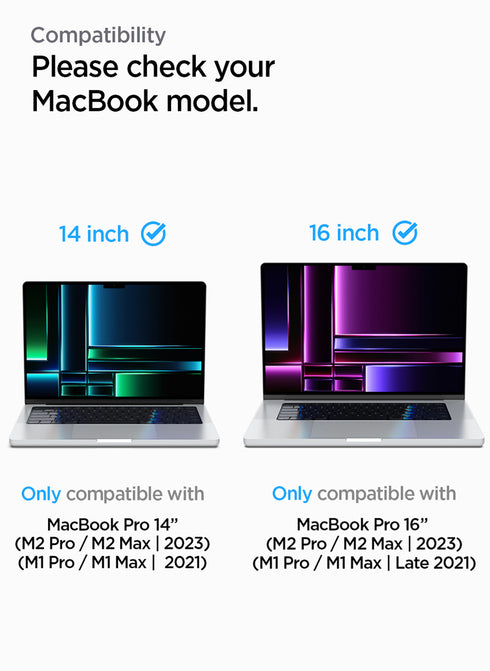 Spigen MacBook Pro 14" (2024/2023-2021) Tempered Glass Screen Protector GLAStR Slim