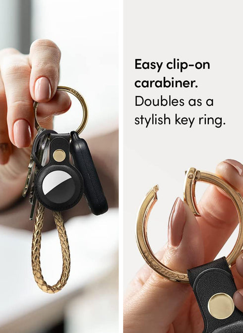 CYRILL AirTag Case Premium PU Leather Ring Holder