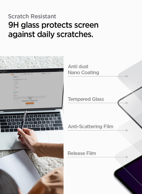 Spigen MacBook Pro 14" (2024/2023-2021) Tempered Glass Screen Protector GLAStR Slim