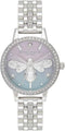 Olivia Burton Sparkle Bee Ombre, Pink Dial Stainless Steel & Stone Bracelet (30mm)