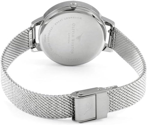 Olivia Burton Pearly Queen, Silver Dial Ionic Plated Steel Bracelet (34mm)