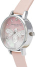 Olivia Burton Sparkle Bee, White Dial Pearl Pink Leather Strap (30mm)