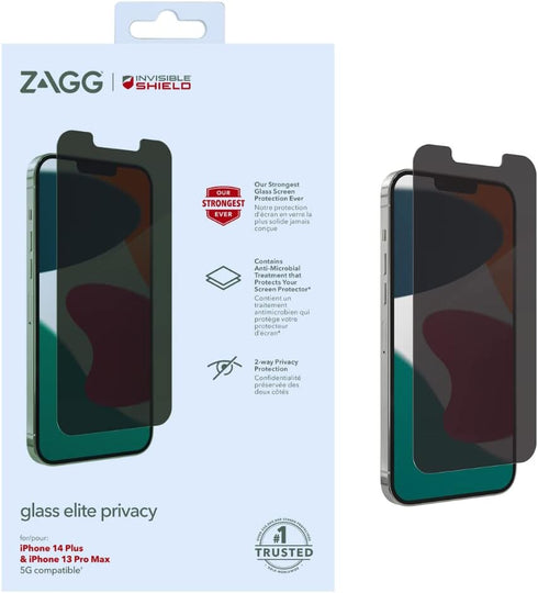 Zagg iPhone 13 Pro MAX Tempered Glass Screen Protector Elite PRIVACY