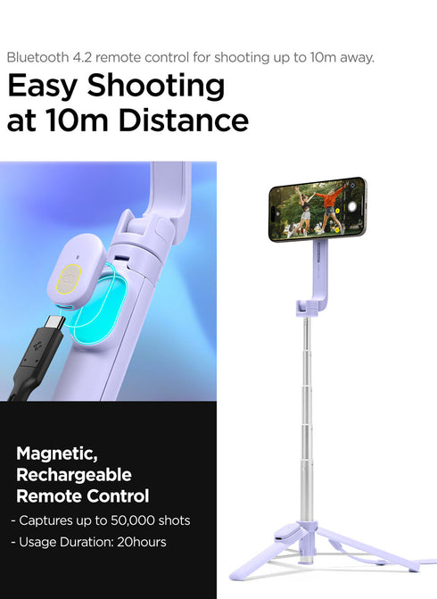 Spigen MagSafe 24" Extendable Selfie Stick Tripod Stand with Bluetooth Remote
