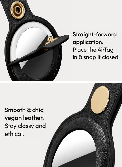 CYRILL AirTag Case Premium PU Leather Ring Holder