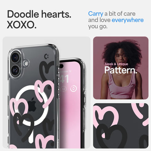 Spigen iPhone 16 Case Ultra Hybrid MAGFIT HEARTS
