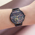 Olivia Burton Varsity, Black Dial Black Leather Strap (38mm)