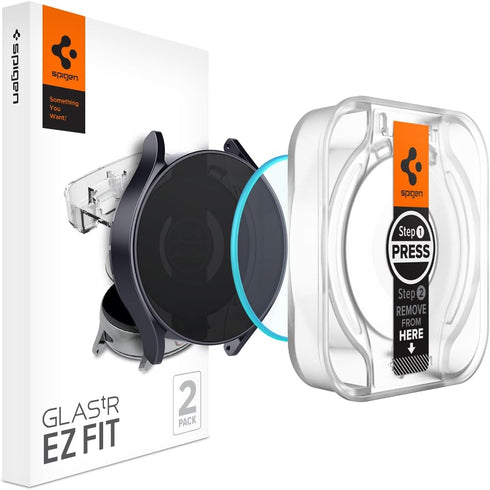 Spigen Samsung Galaxy Watch 6 (44mm) Tempered Glass Screen Protector GLAStR EZ Fit