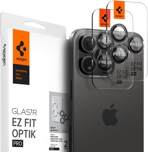 Spigen iPhone 16/15/14 Pro MAX / PRO series Camera Lens Screen Protector GLAStR EZ Fit Optik PRO