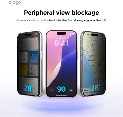 Elago iPhone 16 PLUS Tempered Glass Screen Protector PRIVACY