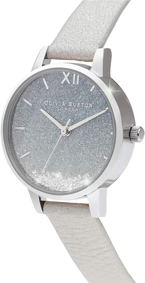 Olivia Burton Under The Sea, Blue Dial Shimmer Pearl Leather Strap (30mm)