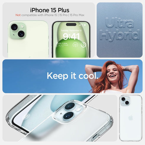 Spigen iPhone 15 Plus Case Ultra Hybrid FROST