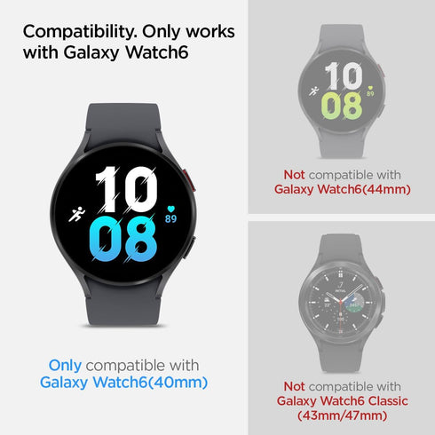 Spigen Samsung Galaxy Watch 6 (40mm) Tempered Glass Screen Protector GLAStR EZ Fit
