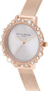 Olivia Burton Bubble, Pink Dial Ionic Plated Steel Bracelet (30mm)
