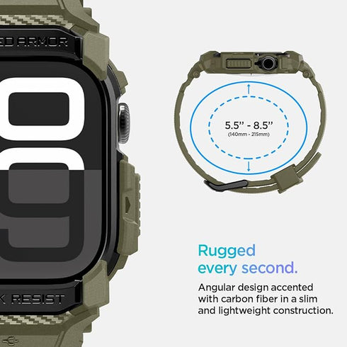 Spigen Apple Watch 10 (46mm) Band with Case Rugged Armor PRO